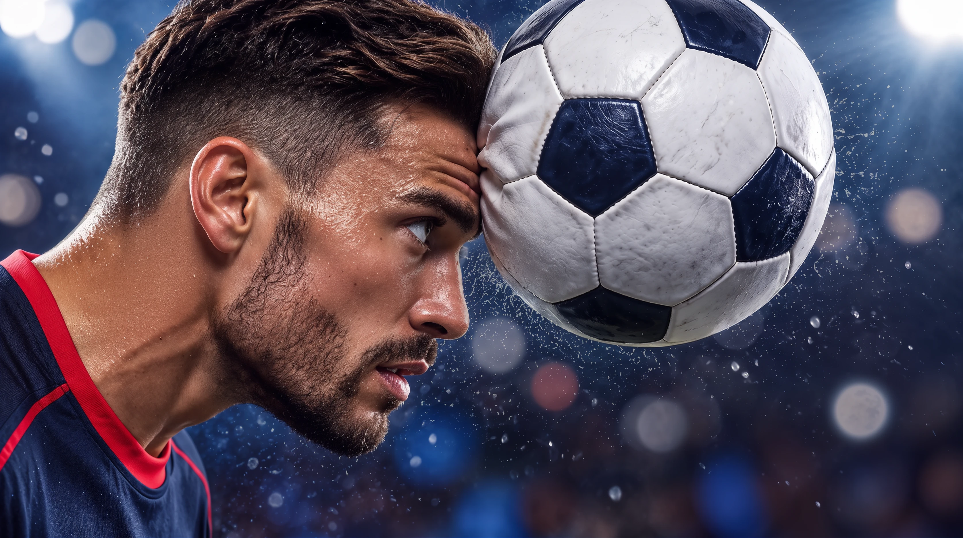 Fotbalist pregătind o lovitură de cap